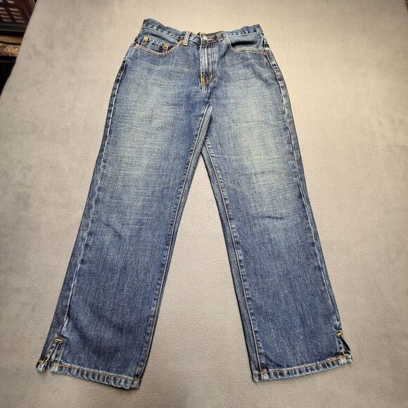 Red Engine Jeans Womens 30 Blue Straight Leg Distressed Denim - Picture 1 of 11
